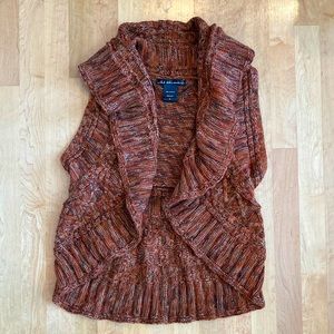 Orange and brown sweater cardigan